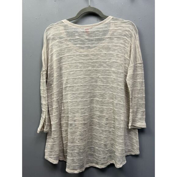 Chelsea & Violet Sweater Open Knit Crochet accents womens size Medium‎ Cream - Picture 2 of 6